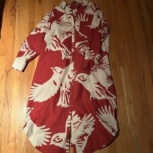 Anthropologie Maeve Cotton Long-Sleeve Shirt Dress XL